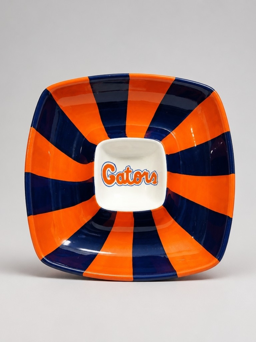 T Cabells Too Gators Ceramic Serving Bowl - Orange and Blue